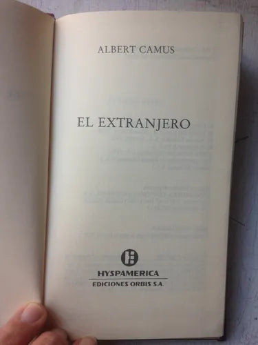 Libro usado en venta: El extranjero de Albert Camus; editorial Hyspamerica impreso en 1982 realizamos envios a todo el mundo.1