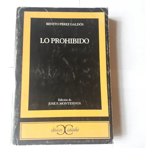 Libro usado en venta: Lo prohibido de Benito Perez Galdos; editorial Hyspamerica impreso en 1986 realizamos envios a todo el mundo.1