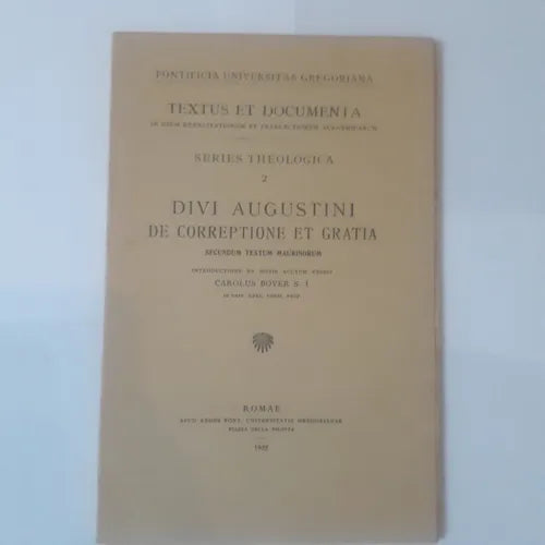 Libro usado en venta: Divi Augustini de correptione et gratia - Secundum textum Maurinorum de Carolus Boyer S. I.; editorial Romae impreso en 1932.1