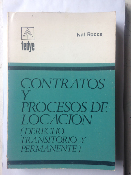 Libro usado en venta: Contratos y procesos de locacion de Ival Rocca; editorial La ley impreso en 1977 realizamos envios a todo el mundo.1