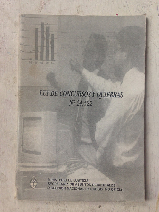 Libro usado en venta: Ley de concursos y quiebras N? 24522; impreso en 1995 realizamos envios a todo el mundo.1