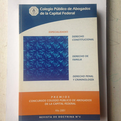 Libro usado en venta: Premios concursos Colegio Publico de Abogados de Caba de Revista de doctrina Nº 4 - Nº 5; Publico de Abogados 2002.1