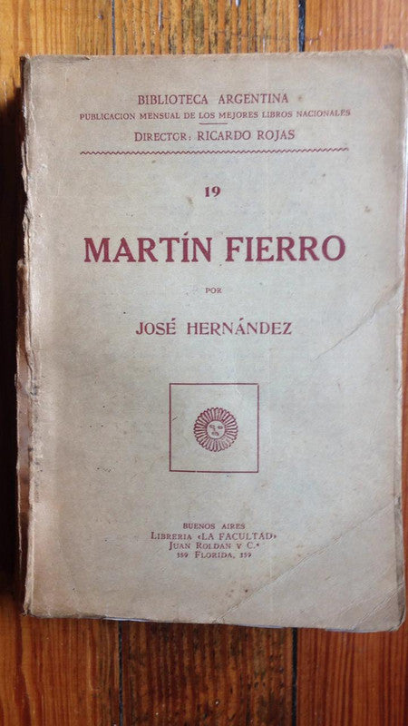 Libro usado en venta: Martin Fierro de Jose Hernandez; editorial La Facultad impreso en 1934 realizamos envios a todo el mundo.1