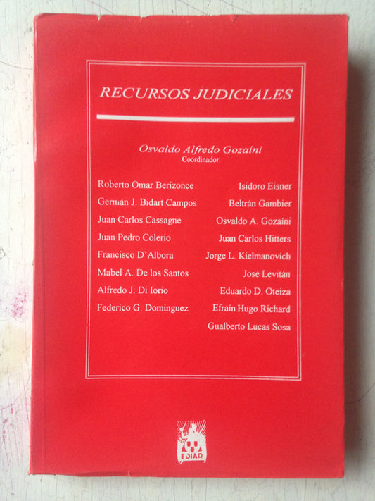 Libro usado en venta: Recursos judiciales; editorial Ediar impreso en 1993 realizamos envios a todo el mundo.1