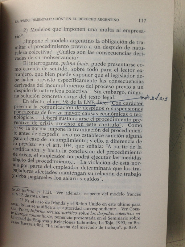 Libro usado en venta: Despido por causas economicas o empresariales de Juan A. Confalonieri (H); editorial Astrea impreso en 1997.3
