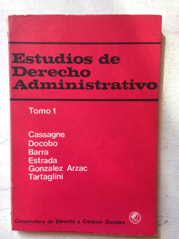Libro usado en venta: Estudios de Derecho Administrativo (Tomo 1); editorial Cooperadora de Derecho y Ciencias Sociales impreso en 1975.1