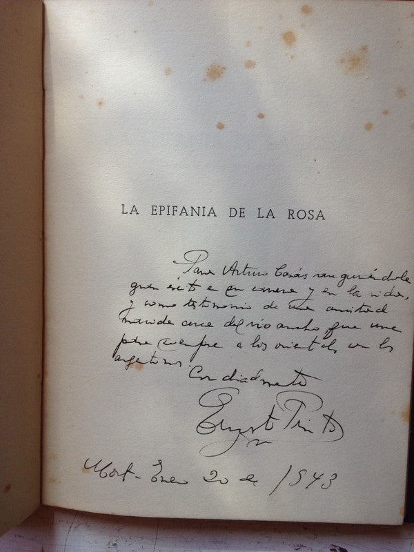 Libro usado en venta: La epifania de la Rosa - Ilustraciones de Pablo Serrano de Ernesto Pinto; editorial Mosca Hermanos impreso en 1942.2
