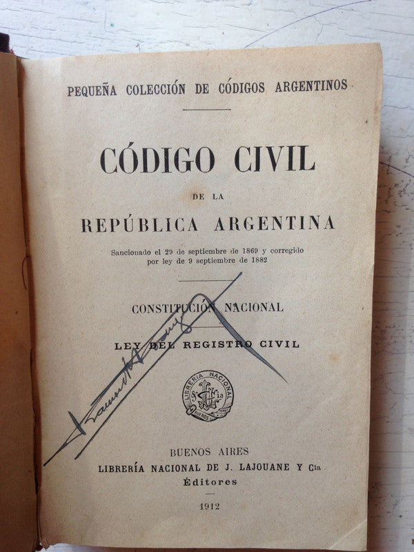 Libro usado en venta: Codigo de comercio de la Republica Argentina de Pequeña colección de codigos argentinos; Libreria Nacional de Lajouane en 19141.2