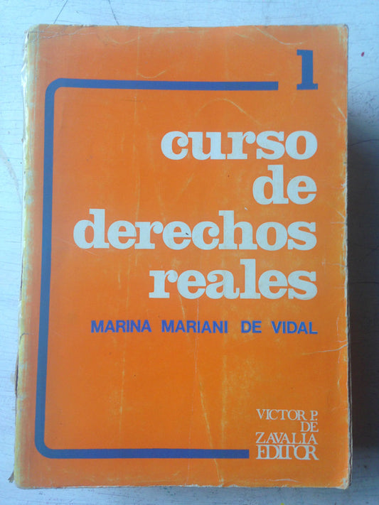 Libro usado en venta: Curso de derechos reales (3 tomos) de Marina Mariani de Vidal; editorial Victor P. de Zavalia impreso en 1974.1