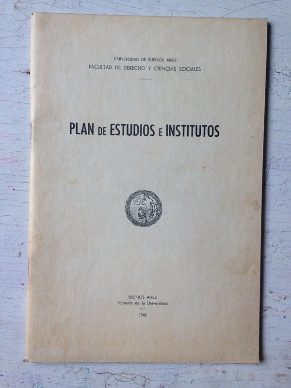 Libro usado en venta: Plan de estudios e institutos; impreso en 1948 realizamos envios a todo el mundo.1