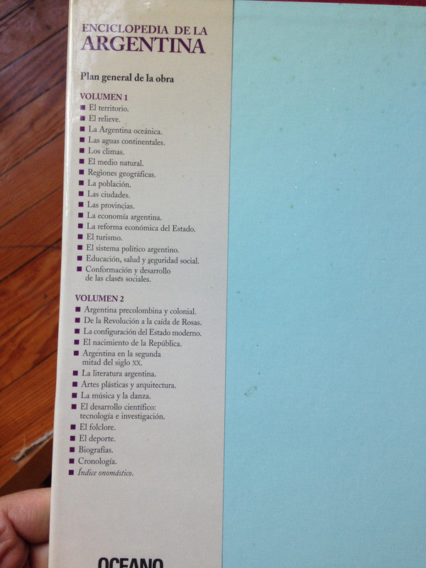 Libro usado en venta: Enciclopedia de la Argentina (2 Tomos); editorial Oceano impreso en 1998 realizamos envios a todo el mundo.3