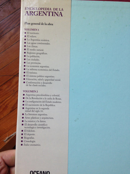 Libro usado en venta: Enciclopedia de la Argentina (2 Tomos); editorial Oceano impreso en 1998 realizamos envios a todo el mundo.3