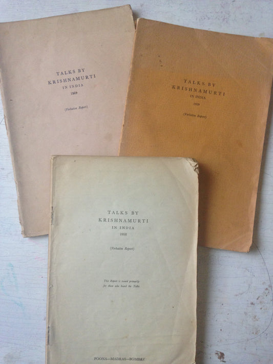 Libro usado en venta: Talks By Krishnamurti in India (A?os 1958-1959-1963) de Jiddu Krishnamurti; editorial Krishnamurti Writings impreso en 1960.1