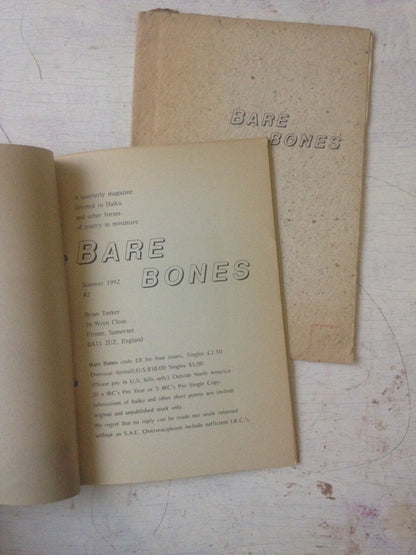 Libro usado en venta: Bares Bones - Numeros 1-2 y 3 de A quarterly magazine; editorial Brian Tasker impreso en 1992 realizamos envios a todo el mundo.1