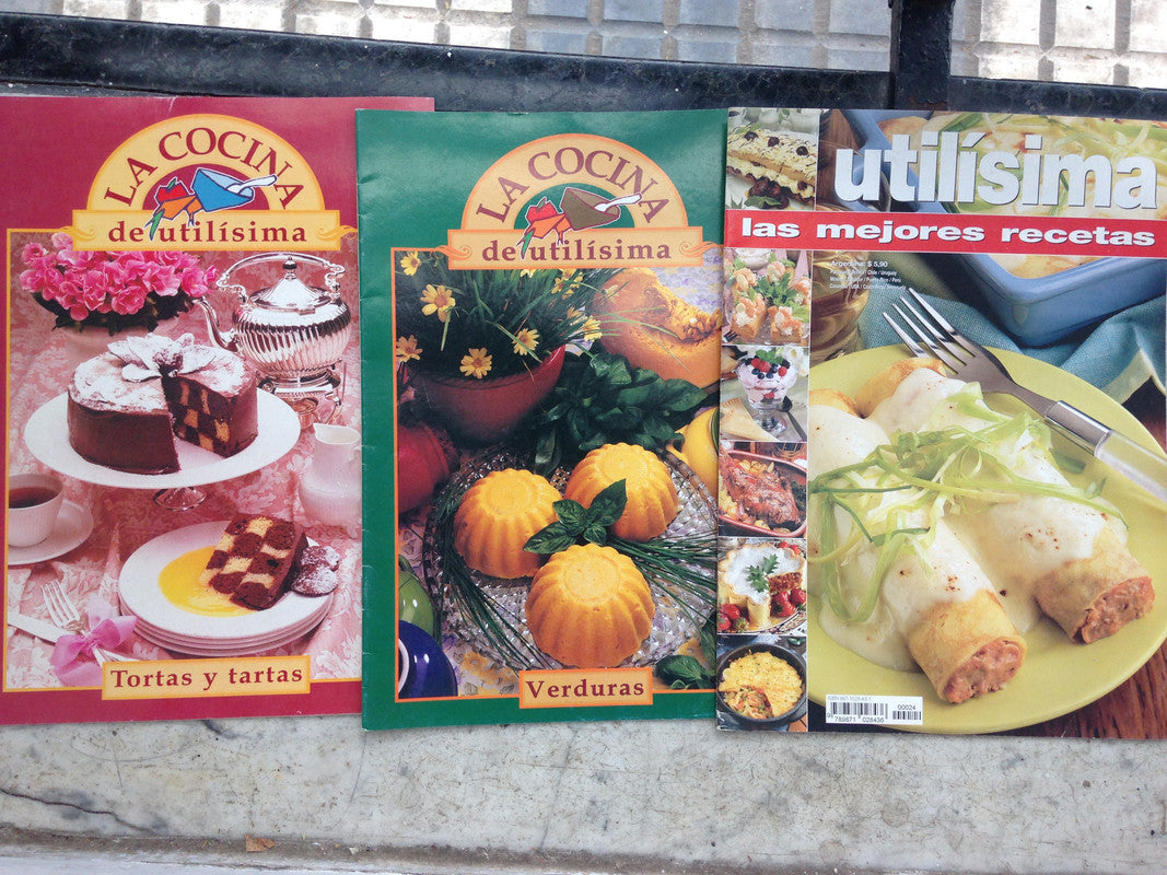 Libro usado en venta: La cocina de Utilisima (Verduras-Tortas y tartas) - Las mejores recetas de Revista; editorial Atlantida impreso en 1994.1