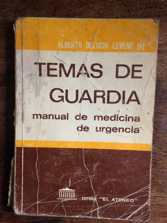Libro usado en venta: Temas de guardia de Alberto Deluchi Levene (h); editorial El Ateneo impreso en 1977 realizamos envios a todo el mundo.1