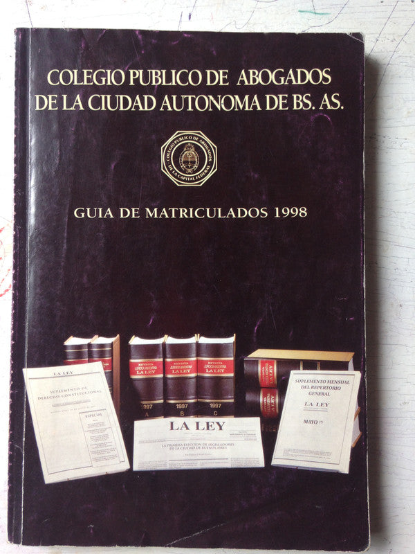 Libro usado en venta: Guia de matriculados 1998 de Colegio Publico de Abogados; realizamos envios a todo el mundo.1