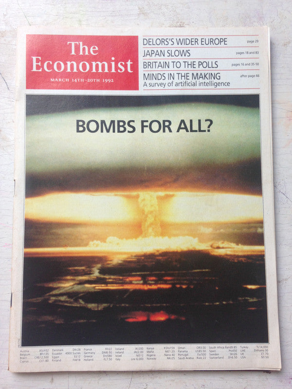 Libro usado en venta: The economist - Boms for alla? de Revista; impreso en 1992 realizamos envios a todo el mundo.1