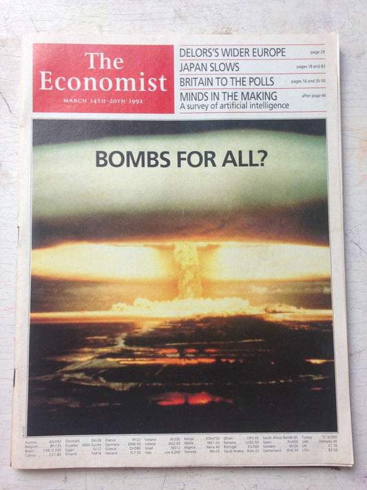 Libro usado en venta: The economist - Boms for alla? de Revista; impreso en 1992 realizamos envios a todo el mundo.1