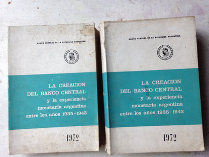 Libro usado en venta: La creacion del Banco Central y la experiencia monetaria argentina entre los a?os 1935-1943 (2 Tomos); Banco Central 1972.1
