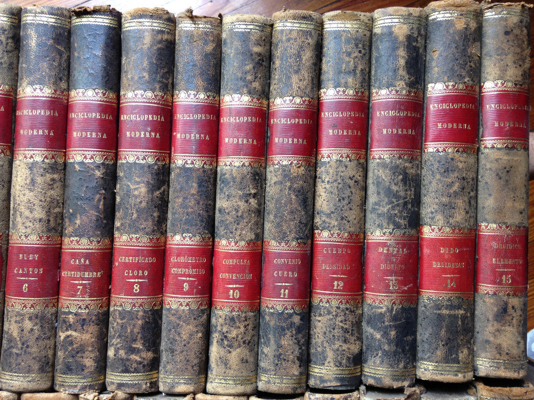 Libro usado en venta: Enciclopedia moderna (34 Tomos) de Francisco de P. Mellado; editorial Establecimiento Tipografico de Mellano impreso en 1851.4