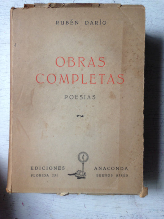 Libro usado en venta: Obras completas - Poesias de Ruben Dario; editorial Anaconda impreso en 1947 realizamos envios a todo el mundo.1