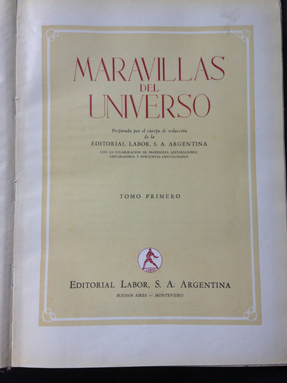 Libro usado en venta: Maravillas del universo (2 tomos); editorial Labor impreso en 1958 realizamos envios a todo el mundo.1