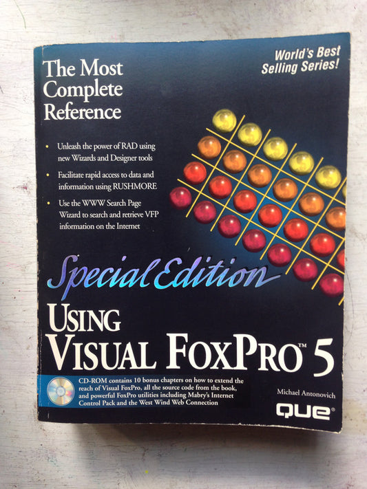 Libro usado en venta: Visual FoxPro 5 (Contiene CD-ROM) de Michel Antonovich; editorial Que Corporation impreso en 1996 envios a todo el mundo.1