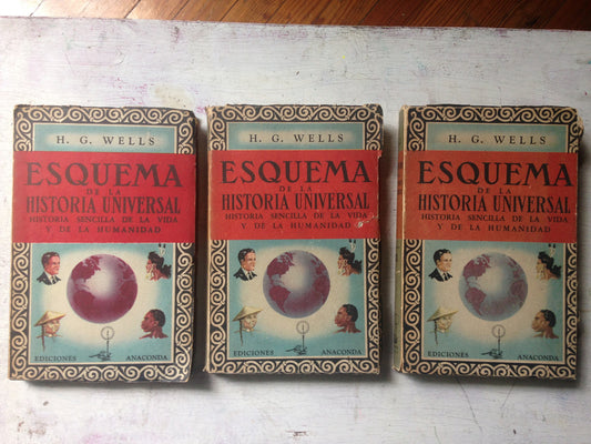 Libro usado en venta: Esquema de la historia universal de Herbert George Wells; editorial Anaconda impreso en 1952 realizamos envios a todo el mundo.1