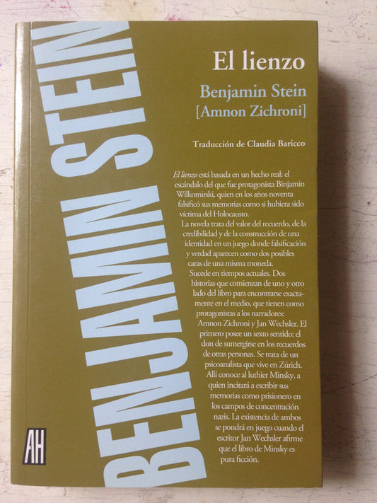 Libro usado en venta: El lienzo de Benjamin Stein; editorial Adriana Hidalgo impreso en 2015 realizamos envios a todo el mundo.1