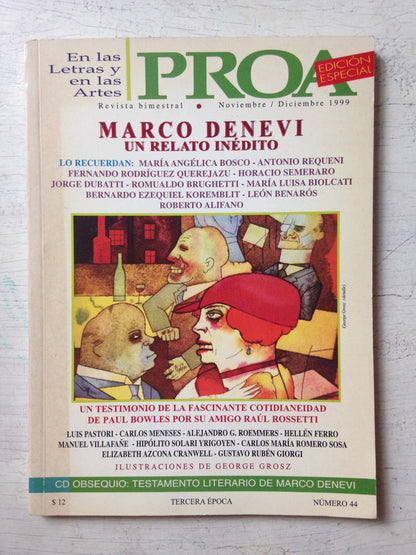Libro usado en venta: Marco Denevi - Proa en las letras y en las artes - Noviembre/Diciembre - N? 44 de Revista Bimestral; Proa impreso en 19991.1