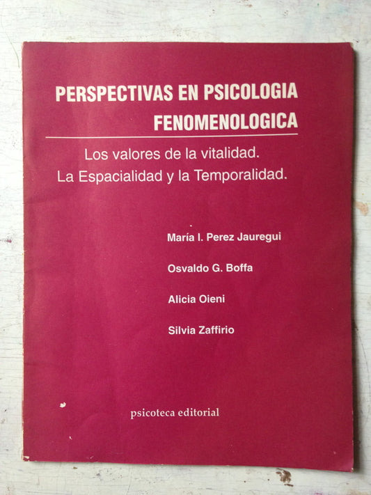 Libro usado en venta: Perspectiva en psicologia fenomenologica de M Isabel Perez Jauregui; editorial Psicoteca impreso en 1995 envios a todo el mundo.1