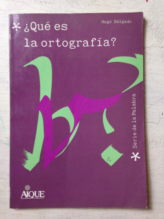 Libro usado en venta: ?Qu? es la ortografia? de Hugo Salgado; editorial Aique impreso en 1997 realizamos envios a todo el mundo.1