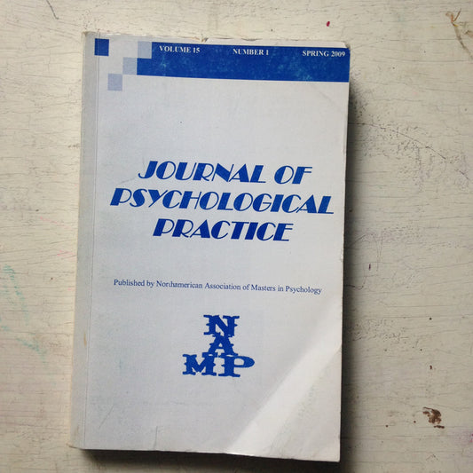 Libro usado en venta: Journal of psychological practice; editorial Northamerican Association of Masters in Psychology impreso en 2009.1