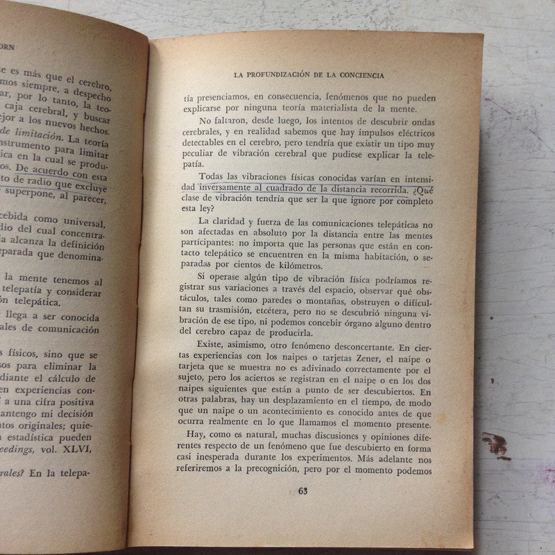 Libro usado en venta: La profundazion de la conciencia de Arthur W. Osborn; editorial Troquel impreso en 1968 realizamos envios a todo el mundo.3