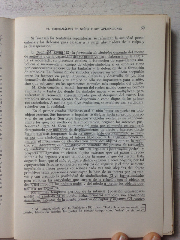 Libro usado en venta: El psicoanalisis de ni?os y sus aplicaciones de Arminda Aberastury (Compiladora); editorial Paidos impreso en 1972.2
