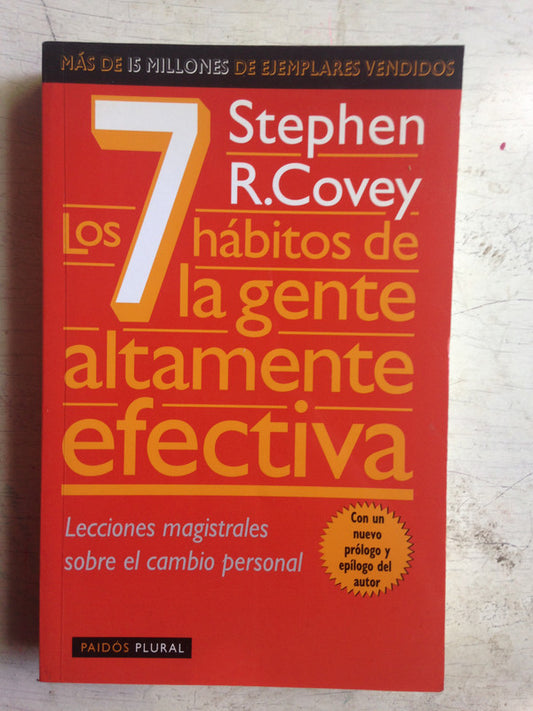 Libro usado en venta: Los 7 habitos de la gente altamente efectiva de Stephen R. Covey; editorial Paidos impreso en 2011 envios a todo el mundo.1