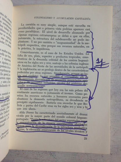 Libro usado en venta: Colonialismo y acumulacion capitalista en la europa moderna de Bruno A. Passarelli; editorial Pleamar impreso en 1973.2