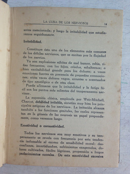 Libro usado en venta: La cura de los nerviosos de A. Austregesilo; editorial Orientacion integral humana impreso en 1937 envios a todo el mundo.2