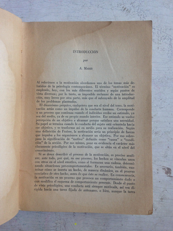 Libro usado en venta: La motivacion; editorial Proteo impreso en 1969 realizamos envios a todo el mundo.2