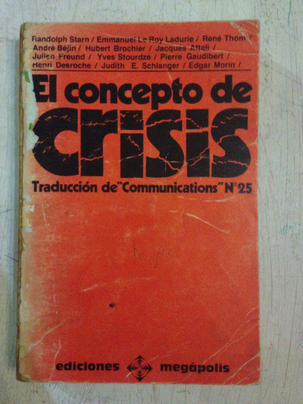 Libro usado en venta: El concepto de crisis; editorial Megapolis impreso en 1979 realizamos envios a todo el mundo.1
