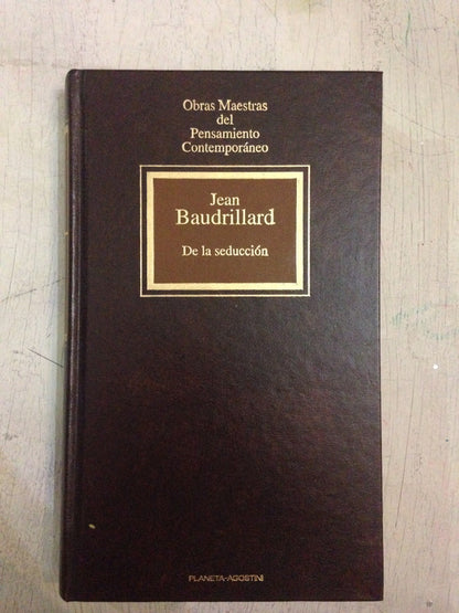Libro usado en venta: De la seduccion de Jean Baudrillard; editorial Planeta - Agostini impreso en 1993 realizamos envios a todo el mundo.1