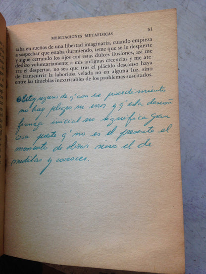 Libro usado en venta: Meditaciones metafisicas de Rene Descartes; editorial Aguilar impreso en 1964 realizamos envios a todo el mundo.3