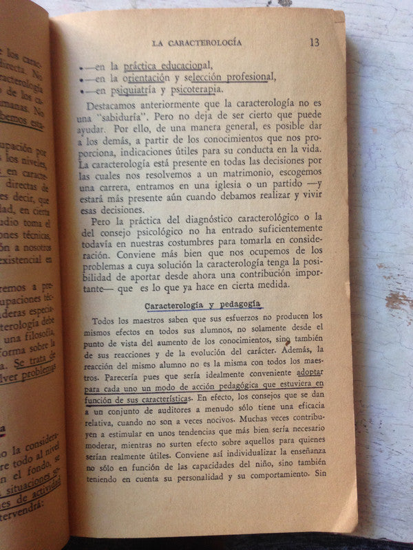 Libro usado en venta: La caracterologia de Guy Palmade; editorial Paidos impreso en 1965 realizamos envios a todo el mundo.3