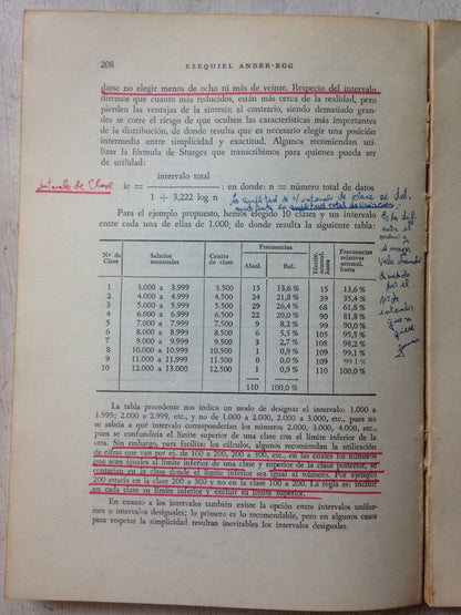 Libro usado en venta: Introduccion a las tecnicas de investigacion social de Ezequiel Ander - Egg; editorial Humanitas impreso en 1969.3
