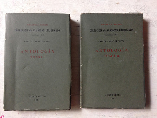 Libro usado en venta: Antologia (2 Tomos) de Carlos Sabat Ercasty; editorial Montevideo impreso en 1982 realizamos envios a todo el mundo.1