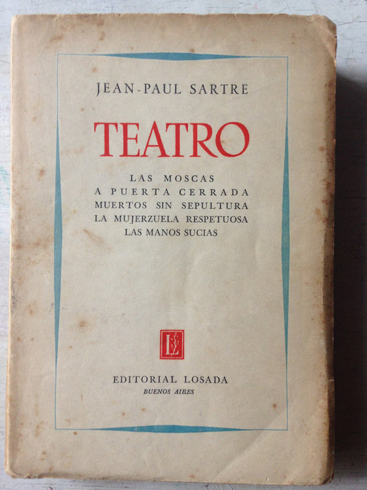 Libro usado en venta: Teatro de Jean - Paul Sartre; editorial Losada impreso en 1948 realizamos envios a todo el mundo.1