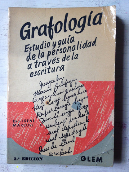 Libro usado en venta: Grafologia de Dra. Irene Marcuse; editorial Glem impreso en 1974 realizamos envios a todo el mundo.1