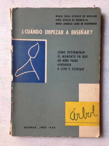 Libro usado en venta: ?Cuando empezar a ense?ar?; impreso en 1958 realizamos envios a todo el mundo.1