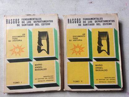 Libro usado en venta: Rasgos fundamentales de los departamentos de Santiago del Estero (2 Tomos) de Basualdo; Municipalidad de Santiago del Estero 1981.1